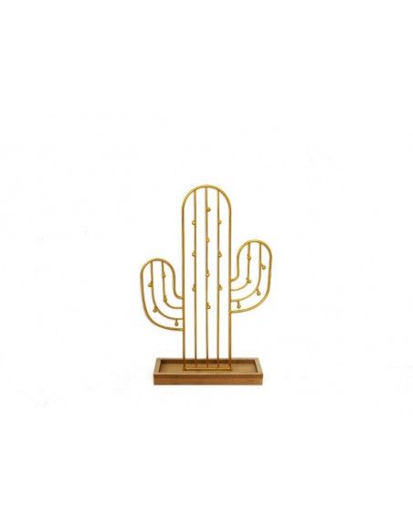 Porte bijoux Merida cactus - L 18 x l 6,5 x H 27 cm - Doré