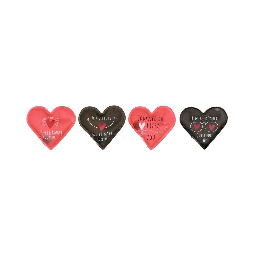 Lot de 4 chaufferettes de poche - Coeur