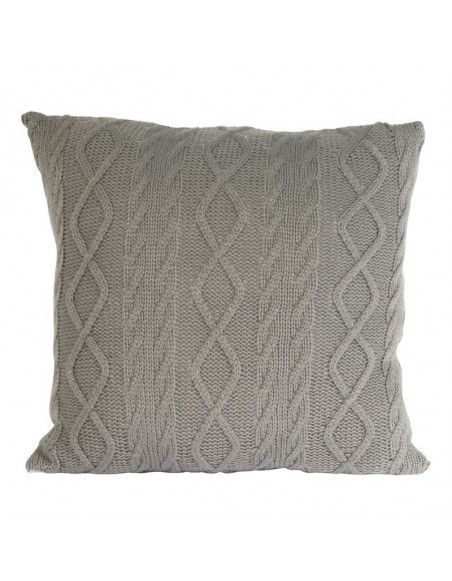 Coussin déhoussable - Tricot gris - 40 x 40 cm