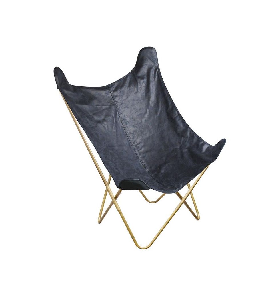 Fauteuil papillon en suédine - Bleu