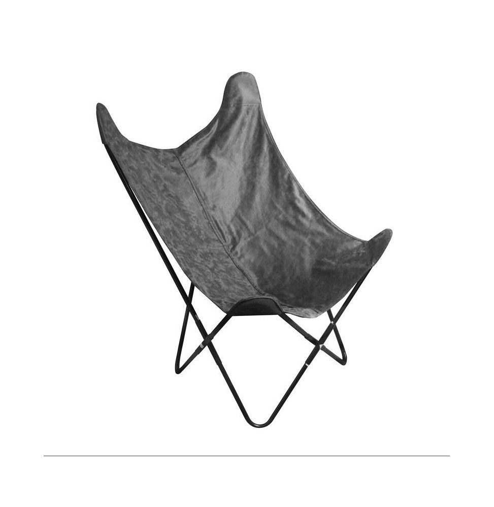 Fauteuil papillon en suédine - Gris
