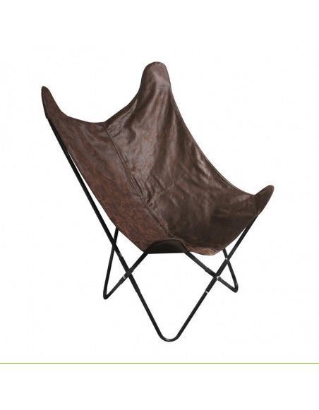 Fauteuil papillon en suédine - Marron