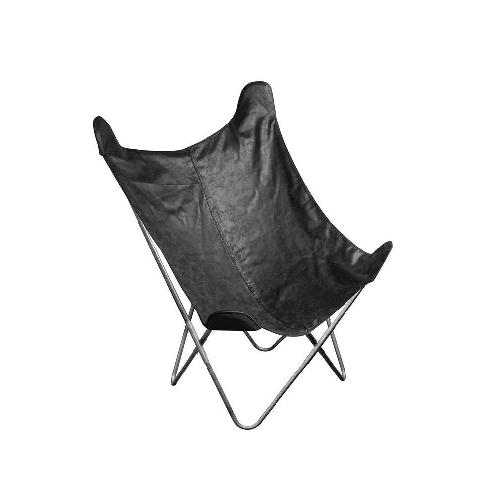 Fauteuil papillon en suédine - Noir