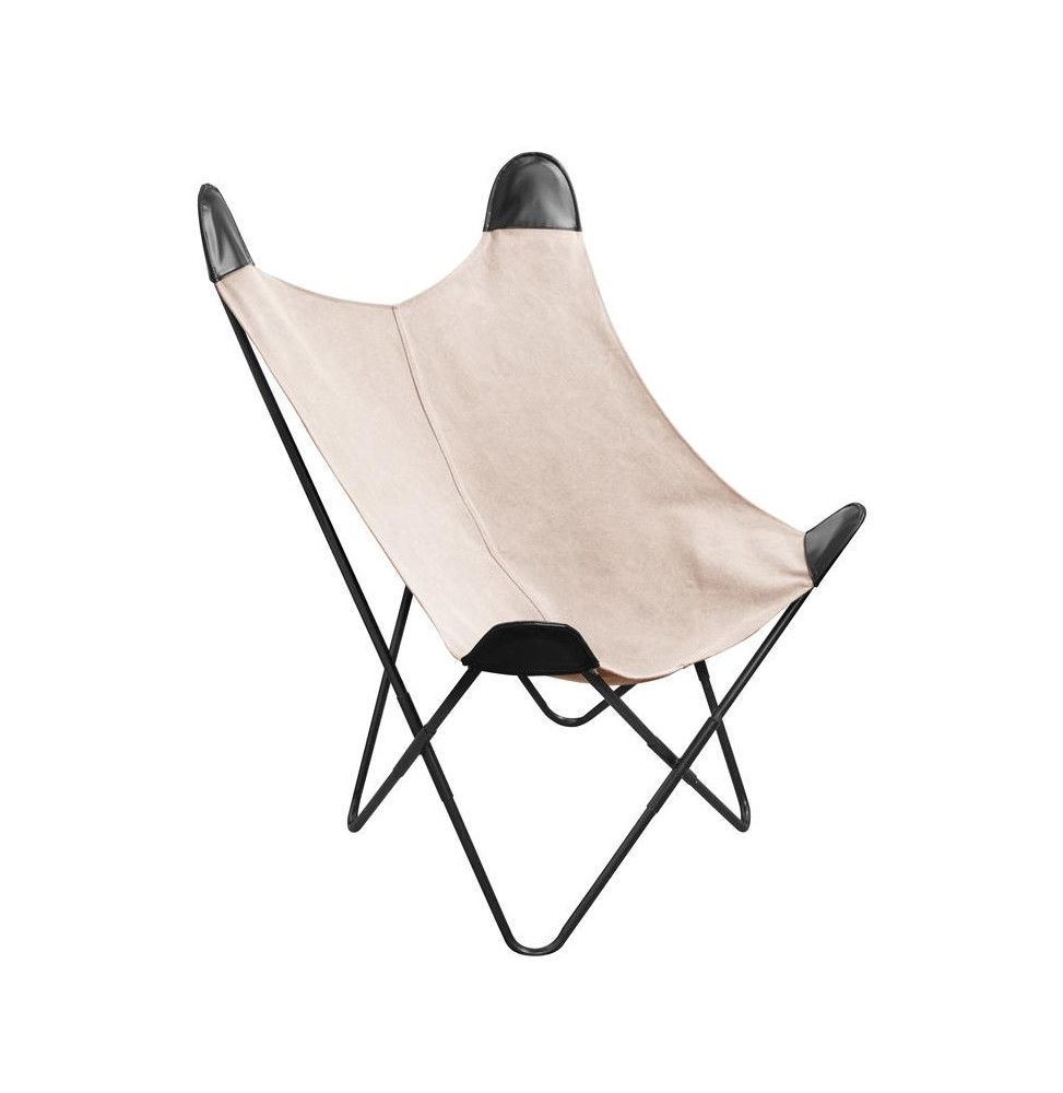Fauteuil papillon uni - Beige