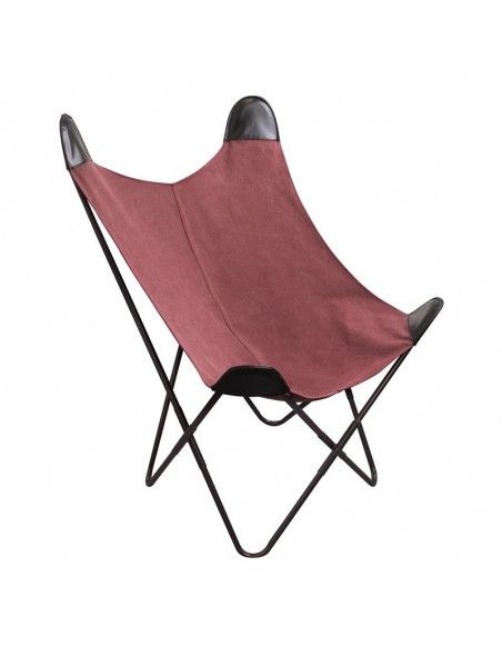Fauteuil papillon uni - Rouge