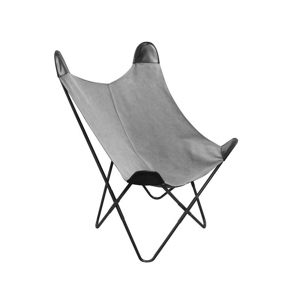 Fauteuil papillon uni - Gris clair