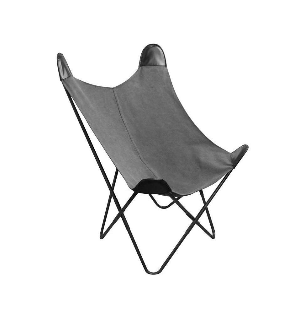Fauteuil papillon uni - Gris foncé