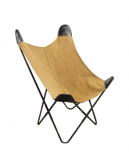 Fauteuil papillon uni - Jaune