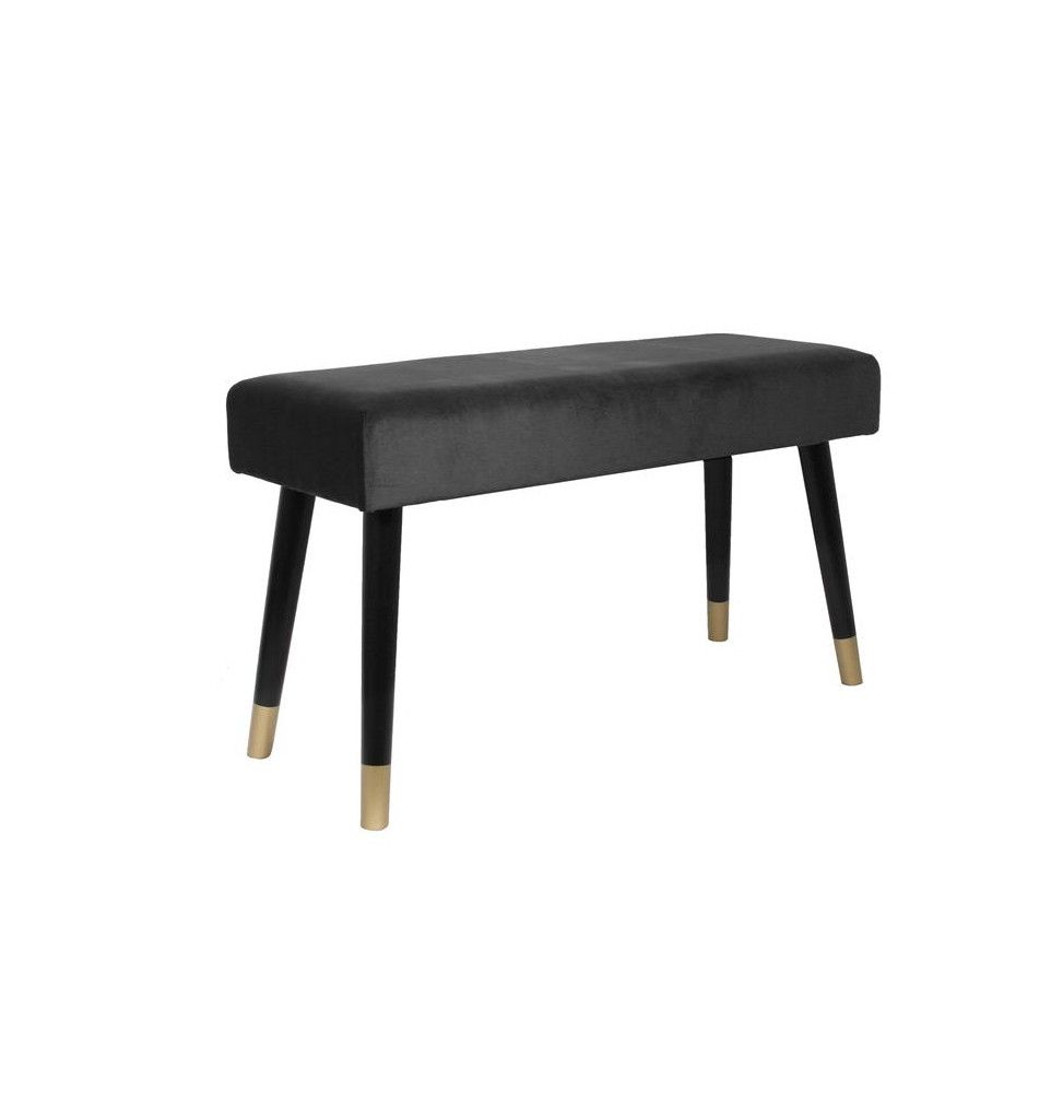 Banc en velours - Noir