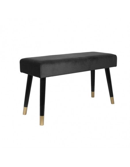 Banc en velours - Noir