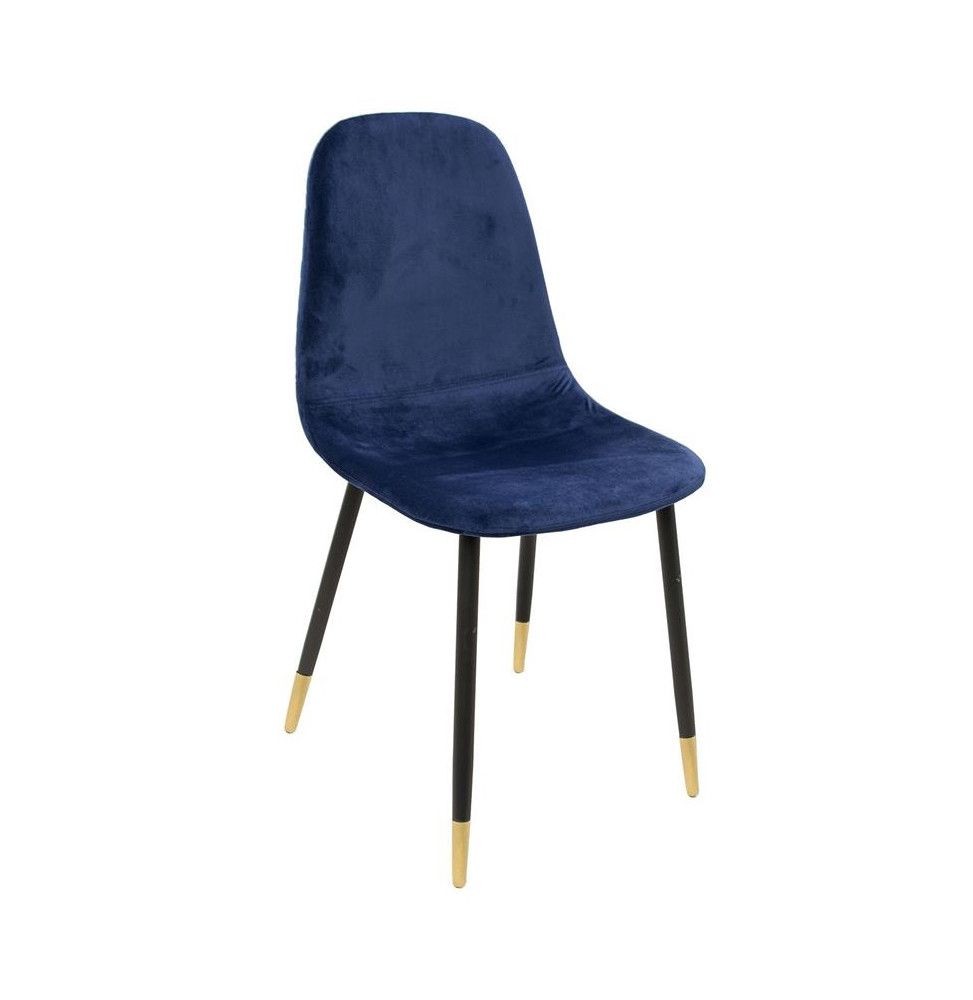 Chaise effet velours - Bleu