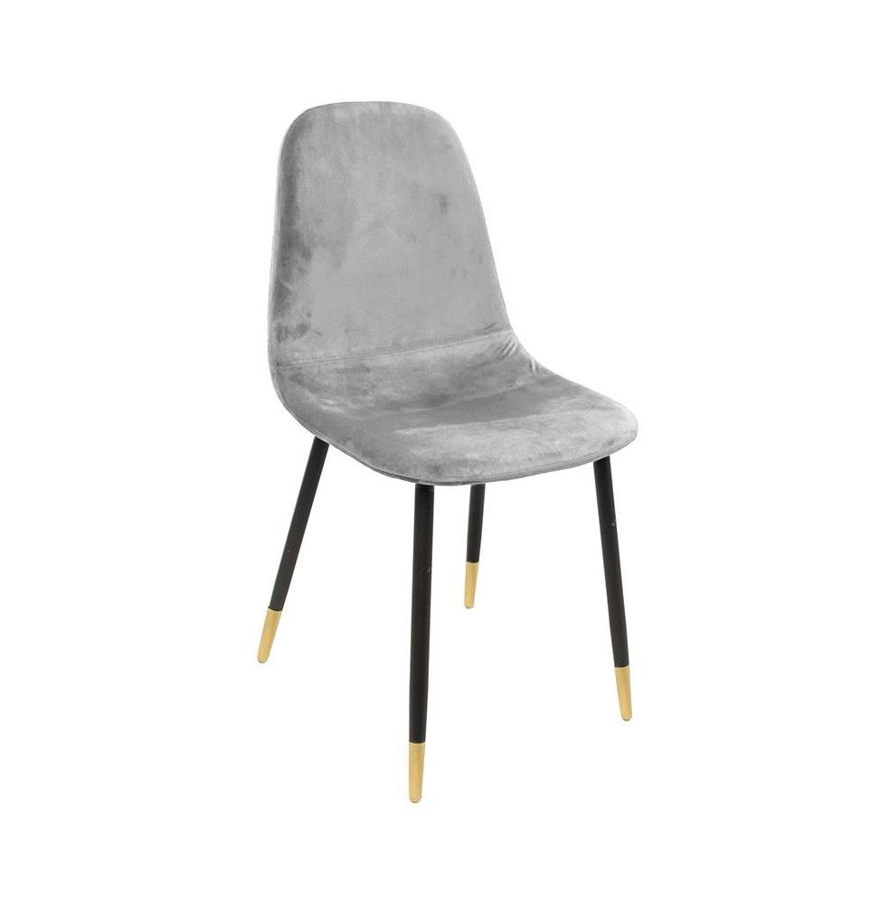 Chaise effet velours - Gris clair