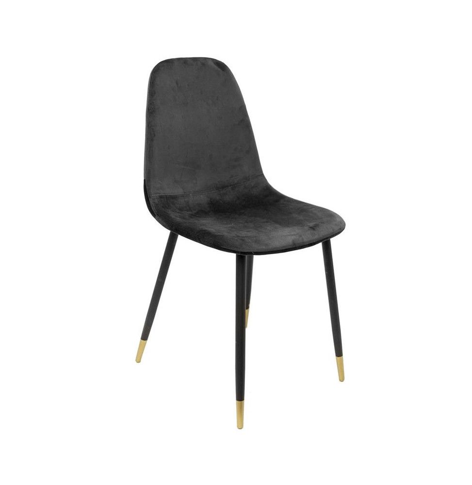 Chaise effet velours - Noir