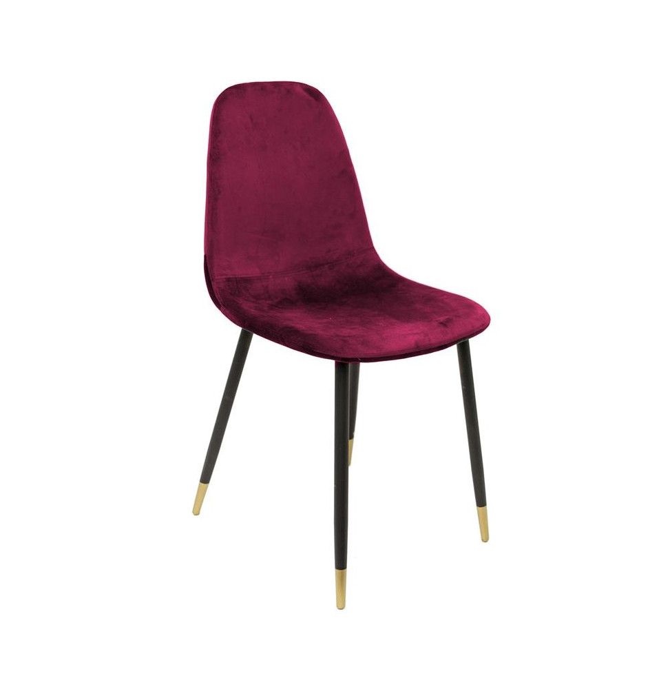 Chaise effet velours - Rouge