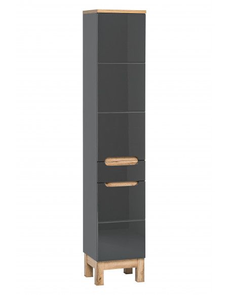 Colonne de salle de bain Cintra Graphit - 35 x 33 x 187 cm - Grande armoire