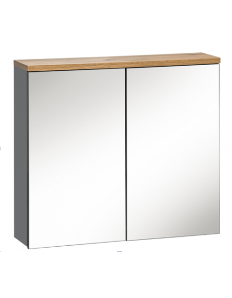 Armoire de salle de bain Cintra Graphit - 60 x 20 x 70 cm - Rangement mural avec miroir