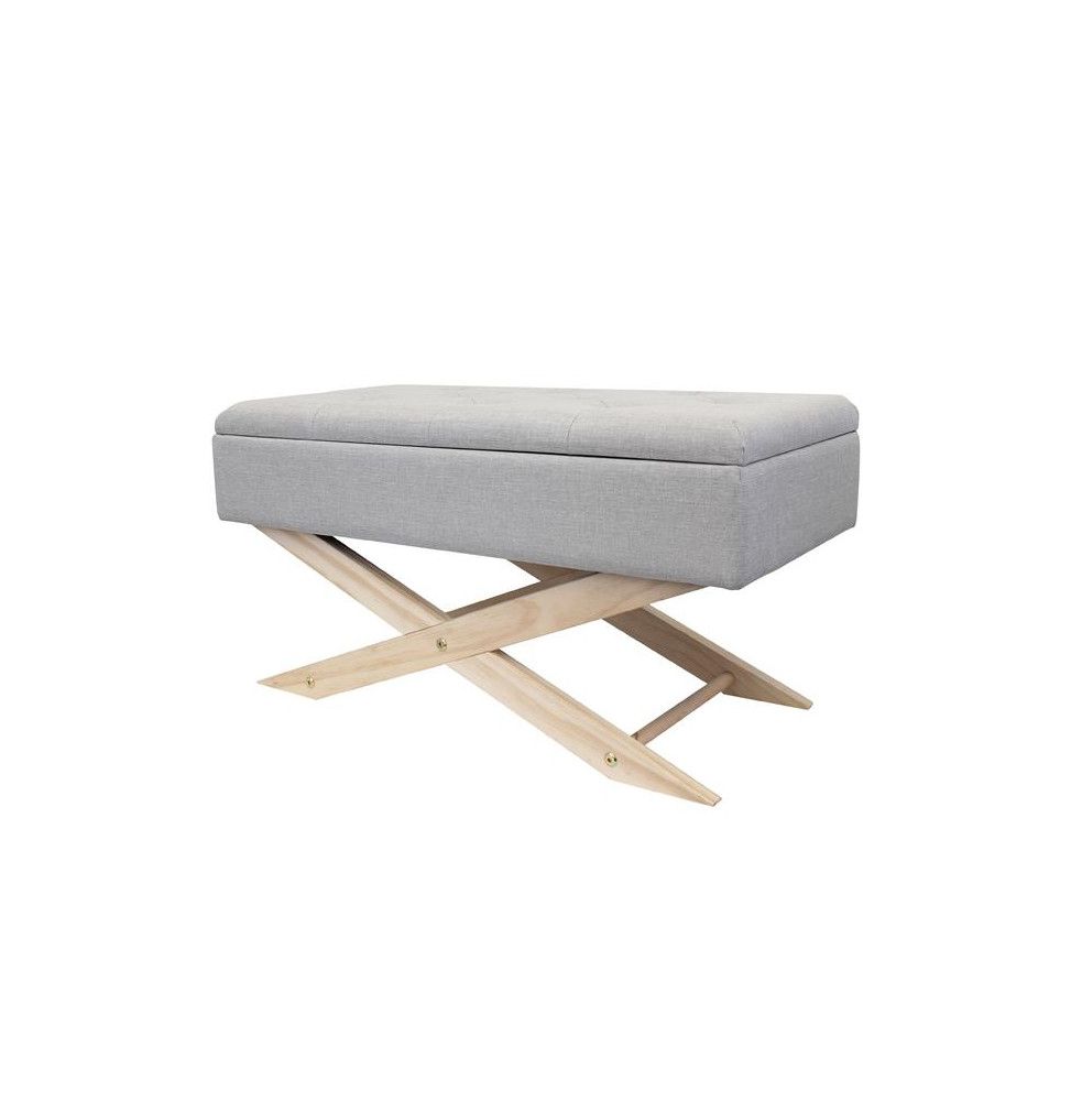 Banc avec coffre de rangement - Gris clair