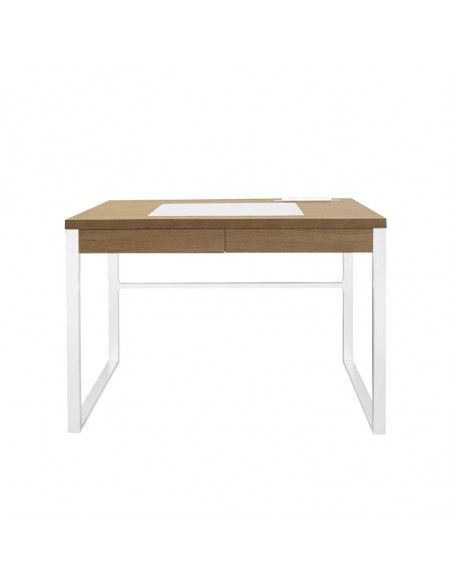 Bureau - 100 x 50,3 x 74 cm - Bois et métal blanc