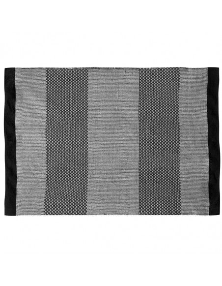 Tapis 140 x 200 cm - Motif à bandes - Noir et gris