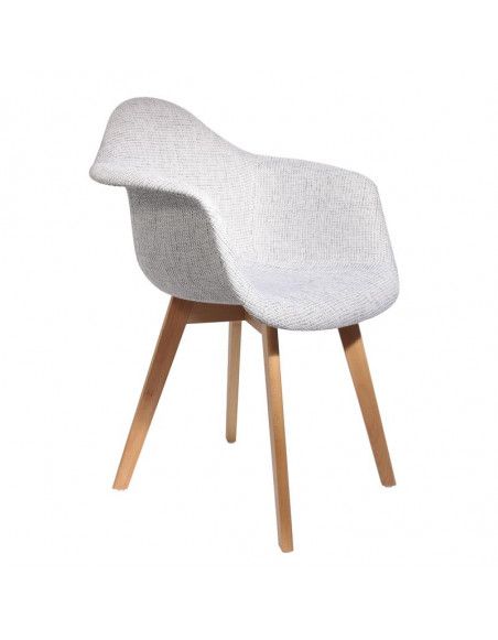 Fauteuil design - Assise en grosse maille - Gris