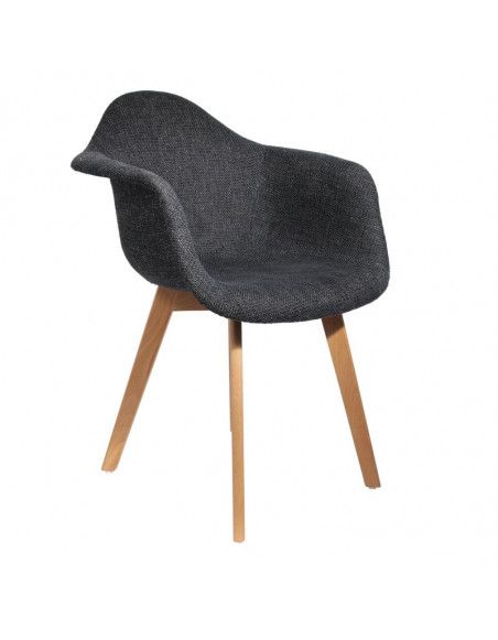 Fauteuil design - Assise en grosse maille - Noir