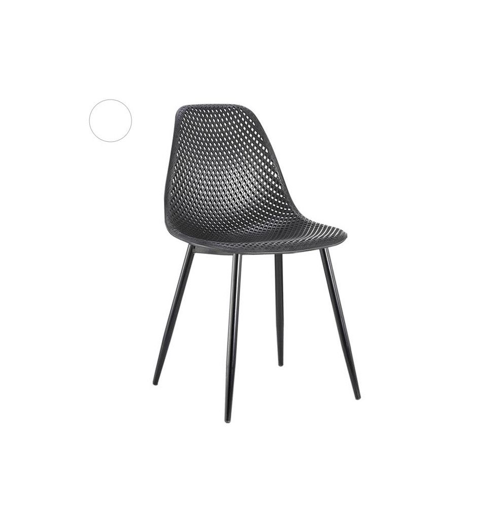 Chaise - Design à trous - Noir
