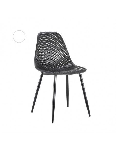 Chaise - Design à trous - Noir