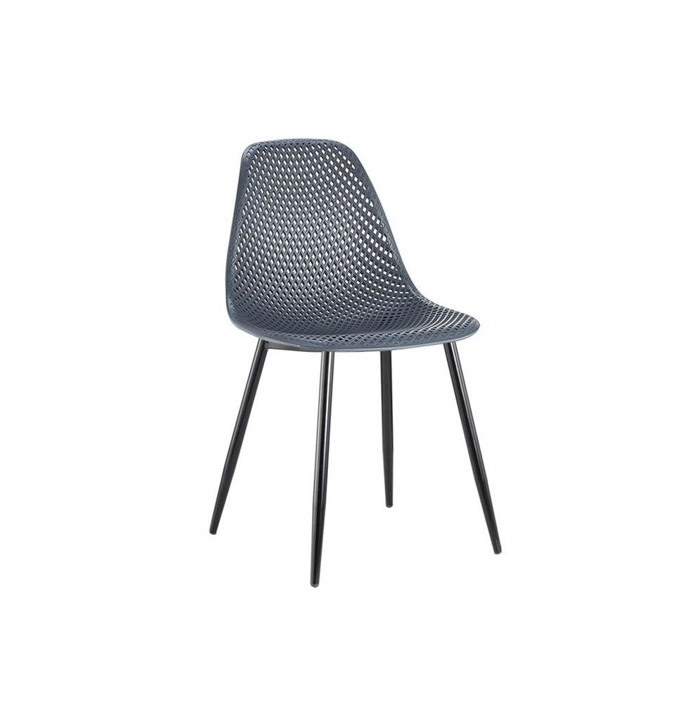 Chaise - Design à trous - Gris