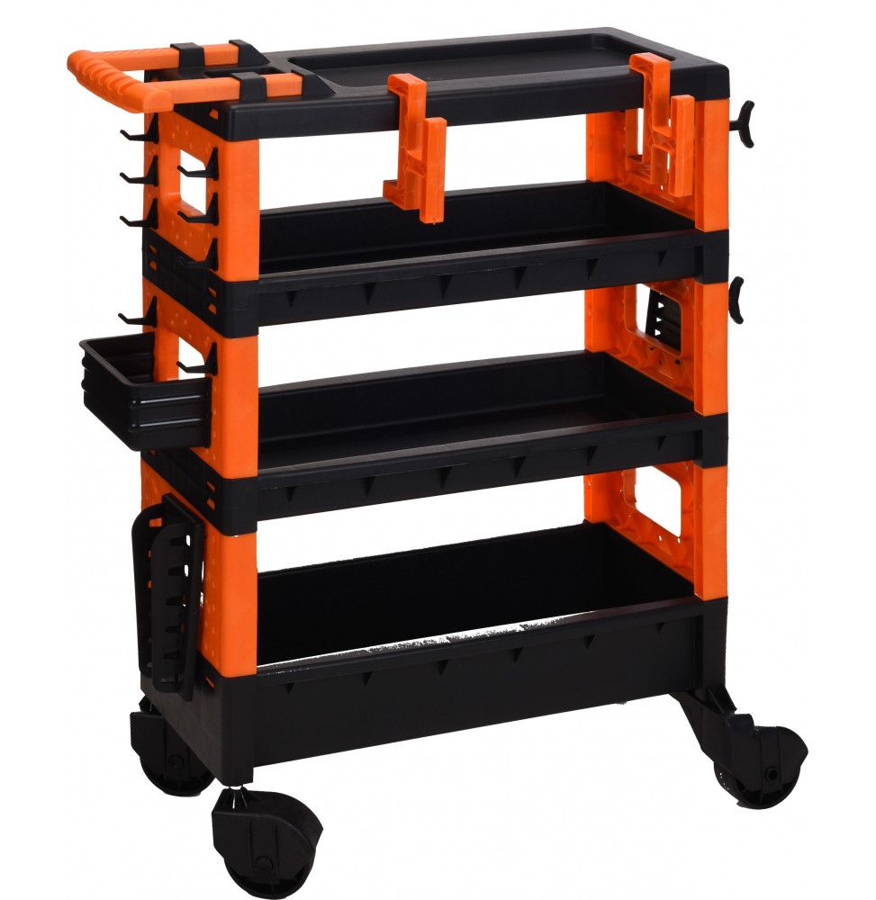 Chariot à roulettes - Boite à outils - 68 x 35 x 87,5 cm
