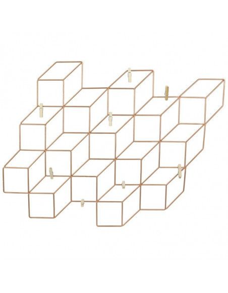 Pêle-mêle cube effet 3D - 8 pinces - Cuivré