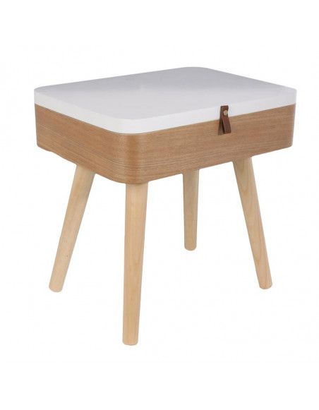 Table de chevet en bois avec rangement - Elin - 40 x 30,5 x 54 cm