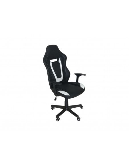 Chaise de bureau CoolLife - l 66 x P 62 x H 112,5-121,5 cm - Noir et blanc