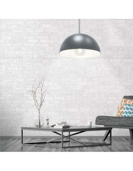 Suspension luminaire cinéma intérieur blanc - L 40 x l 40 x H 22 cm - Gris