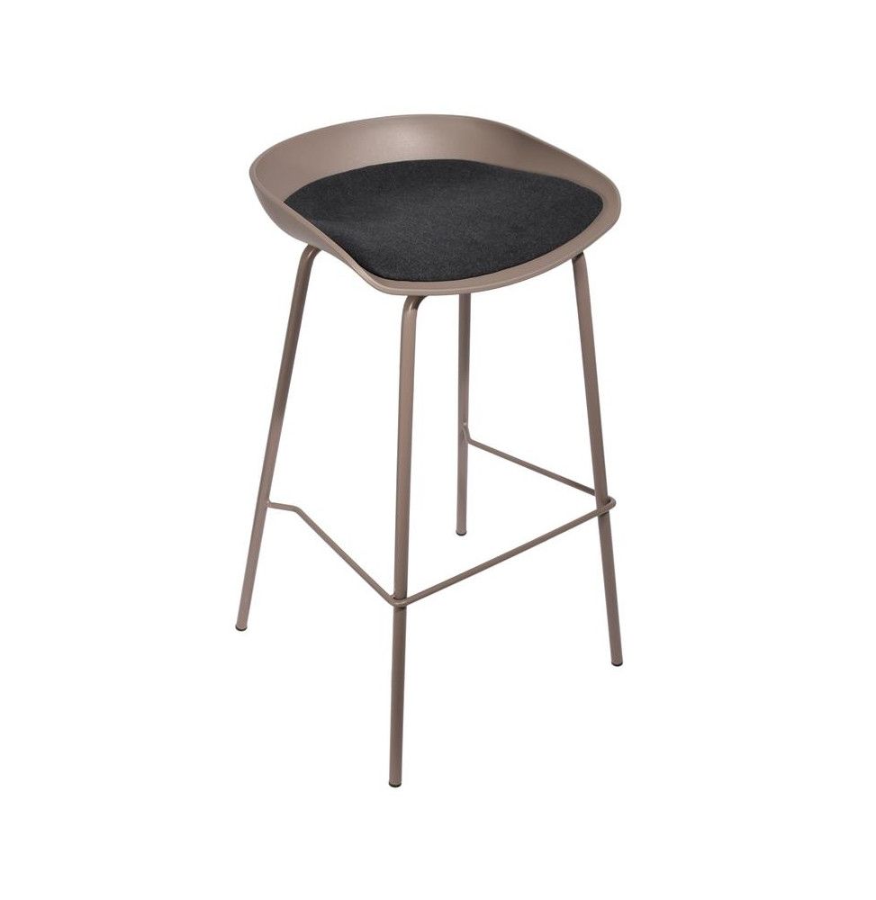 Tabouret de bar  Hella - L 43 x l 43 x H 84 cm - Beige