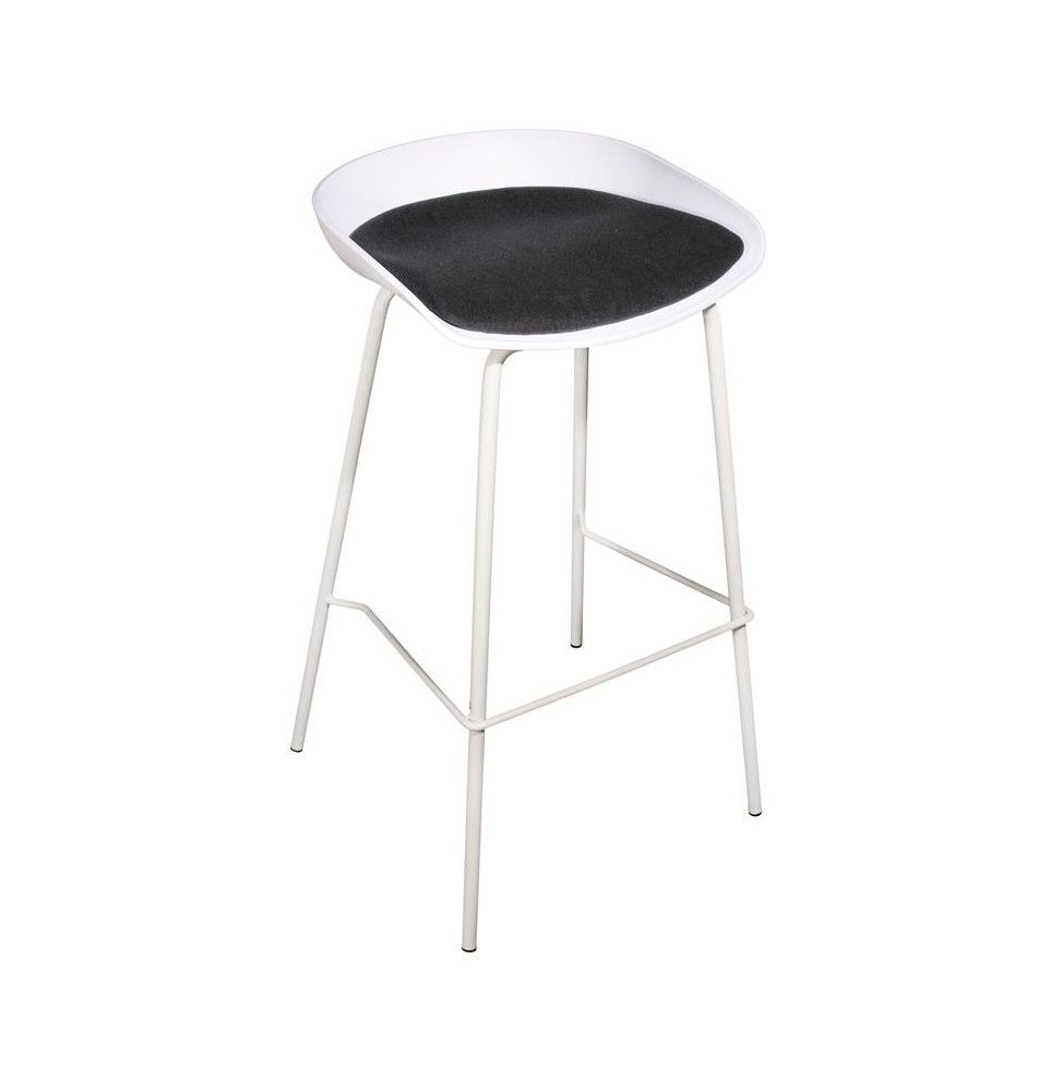 Tabouret de bar  Hella - L 43 x l 43 x H 84 cm - Blanc