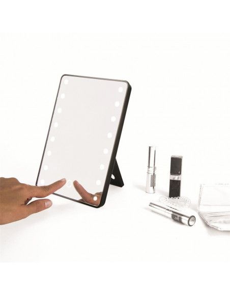 Miroir LED à écran tactile - Noir - Polypropylène