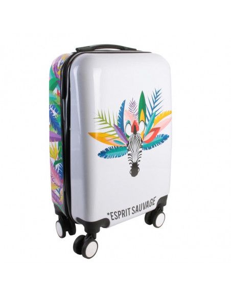 Valise cabine - Design exotique - 37 L - Couleur aléatoire