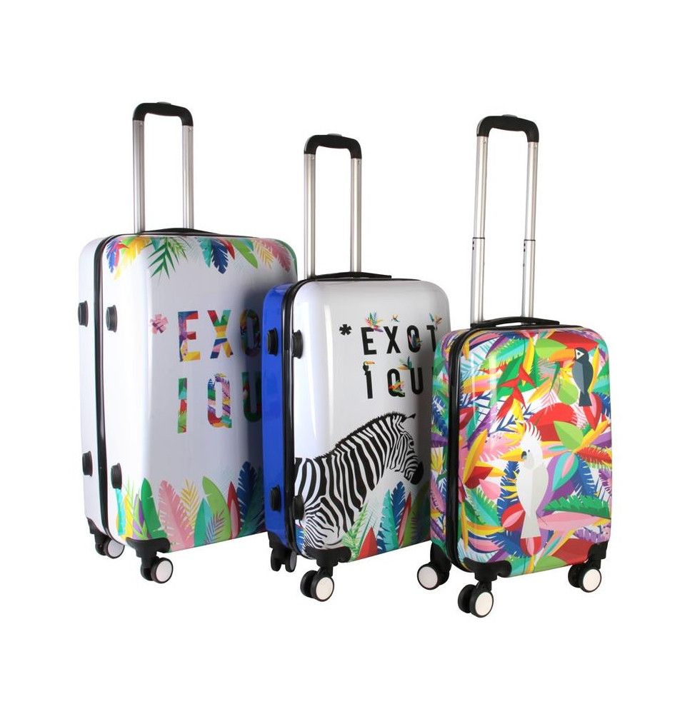 Lot de 3 valises - Design exotique