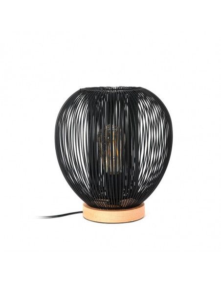 Lampe à poser filaire en forme de boule - L 27,5 x l 27,5 x H 27,5 cm - Noir