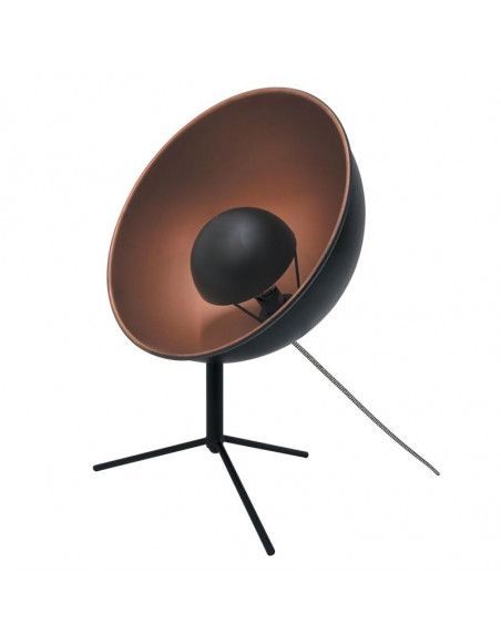 Lampe de bureau cinéma intérieur cuivré - L 31 x l 24 x H 45 cm - Noir