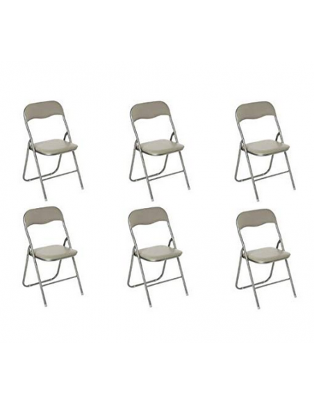 Lot de 6 chaises pliantes - Basic - Taupe