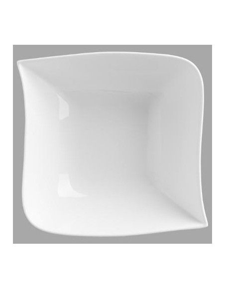 Saladier carré design vague - 24 x 24 cm - Porcelaine