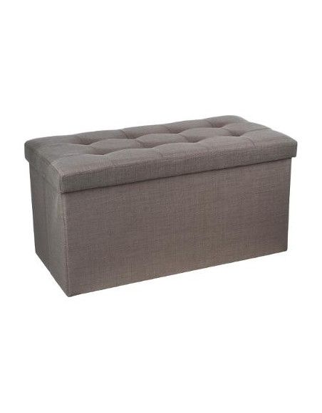 Pouf pliable Lysandre - L 76 x l 38 x H 38 cm - Taupe