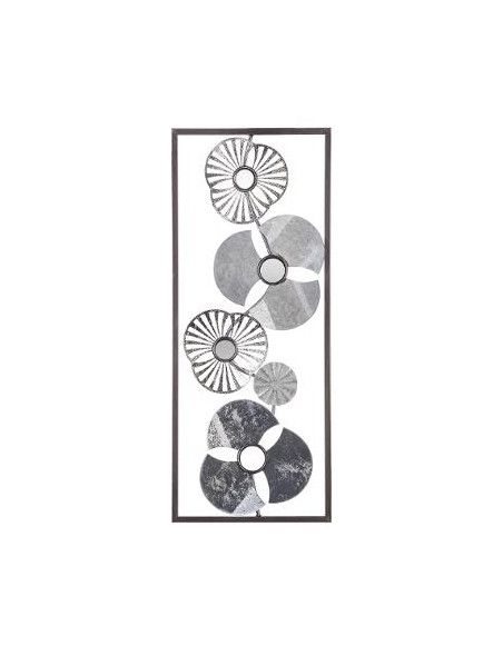 Décoration murale fleurs en métal - L 25 x H 61 cm - Argenté