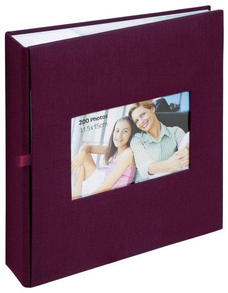 Album photo à pochettes 200 mémos Square - L 23,5 x l 25 cm - Rouge foncé