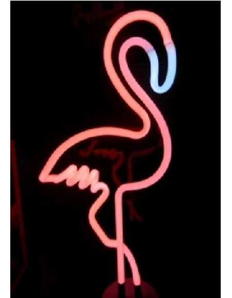 Lampe LED néon flamant rose - L 40,5 x l 19 cm - Rose