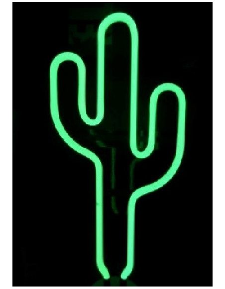 Lampe LED néon cactus - L 40,5 x l 19 cm - Vert