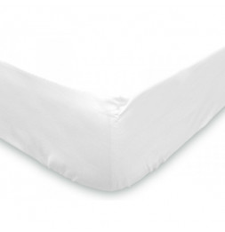 Drap housse uni en coton JERSEY blanc, Blanc, par Soleil d'ocre - 160 x 200  cm