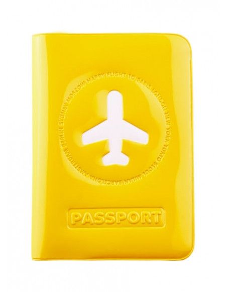 Porte passeport - 10,3 x 13,7 x 0,5 cm - Jaune