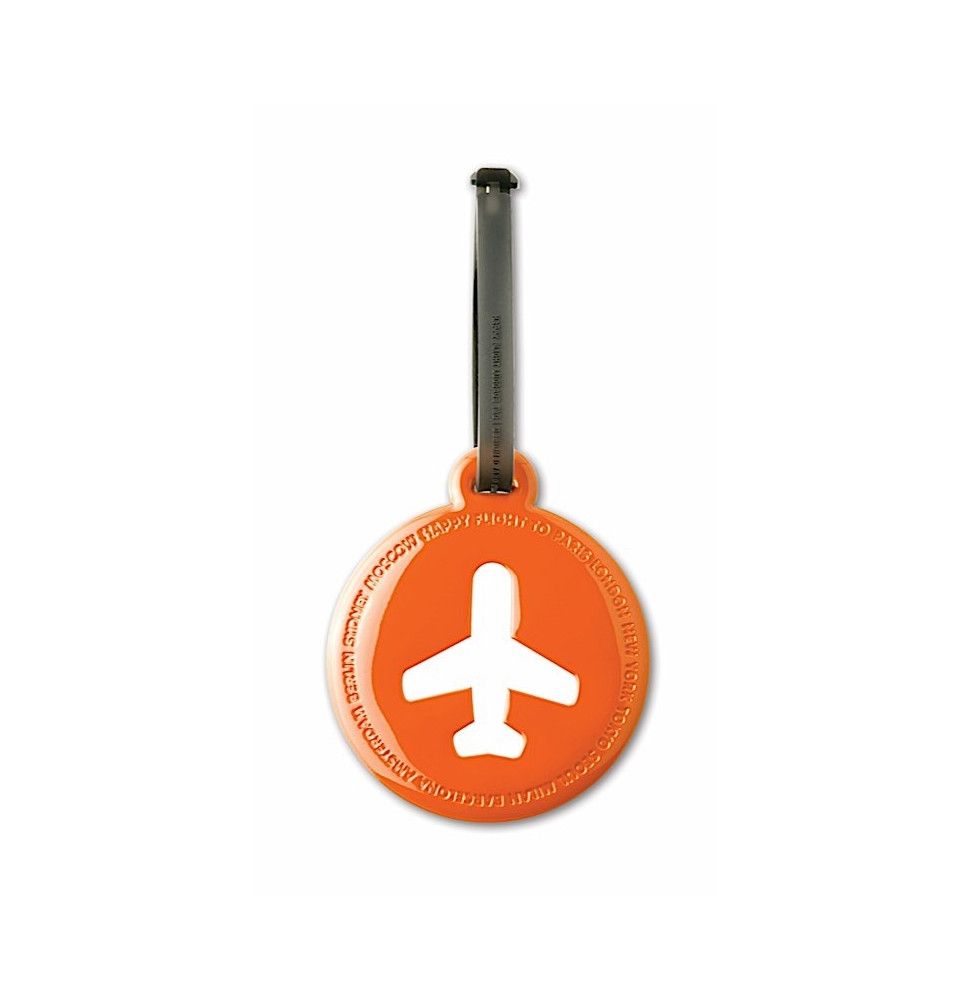 Etiquette de bagage ronde - Orange